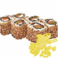 С копченым лососем в кунжуте Фото