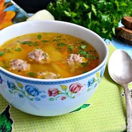 Суп гороховый с фрикадельками на мангале Фото