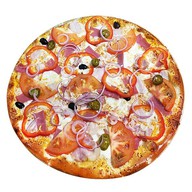 Пицца с грудинкой и ветчиной Фото