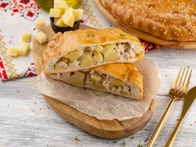Пирог с курой и картофелем - Фото