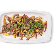 Картофель жареный с мясом и грибами Фото