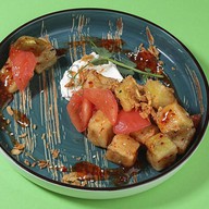 Баклажан фри с томатами и сыром Фото