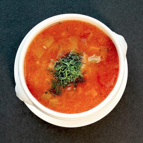 Густой суп с говядиной и овощами - Фото