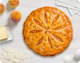 Пирог с персиками (сдобное тесто) - Фото