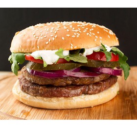 Дабл бургер + картофель фри - Фото