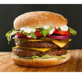 Дабл чизбургер + картофель фри - Фото