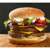 Дабл чизбургер + картофель фри Фото