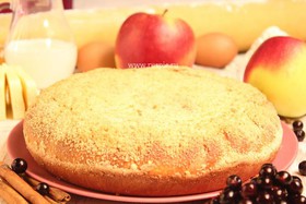 Пирог с яблоком и черноплодной рябиной - Фото
