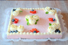 Муссовый торт "Малиновое облако" - Фото
