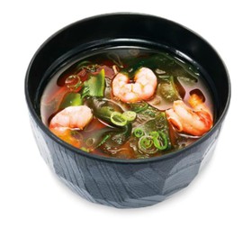 Мисо-суп с лапшой удон и креветками - Фото