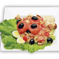 Цезарь с лососем салат Фото