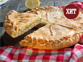 Семейный пирог с рыбой и шпинатом. - Фото