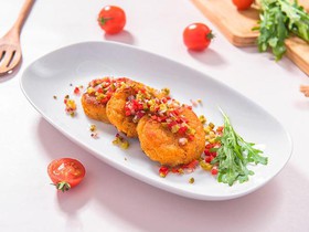 Котлеты из чечевицы с овощным тартаром - Фото