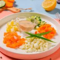 Оливье с семгой Фото