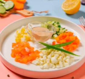 Оливье с семгой - Фото