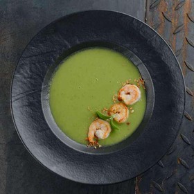 Крем-суп из лука-порей с креветками - Фото
