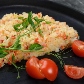 Рис в сливочном соусе с овощами - Фото