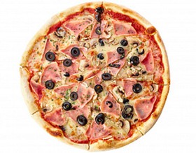 Пицца с ветчиной и шампиньонами - Фото
