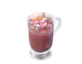 Розовое какао с зефиром - Фото