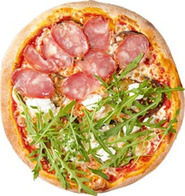 Пицца с сыром рикотта, салями, маслом - Фото