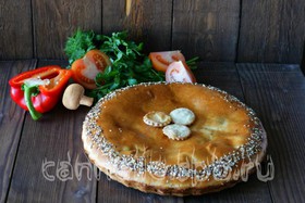 Пирог с гречей и грибами - Фото