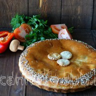 Пирог с гречей и грибами Фото