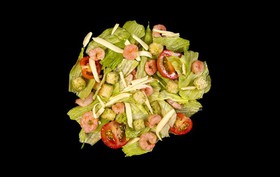 Пескетарианский салат Цезарь с креветкой - Фото