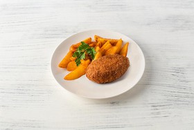 Котлета куриная с сыром с картофелем - Фото