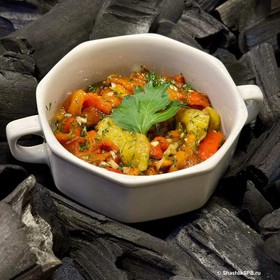 Перец на мангале с чесноком - Фото