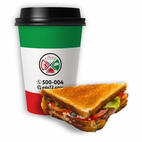 Сэндвич клаб + капучино - Фото