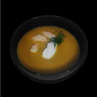 Тыквенный крем-суп с карри и креветками Фото