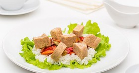 Тофу, жаренный с овощами - Фото