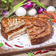 Пирог с семгой и горбушей Фото