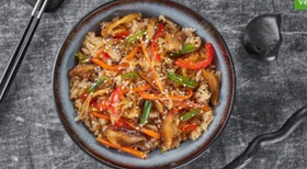 Вок овощи с рисом - Фото