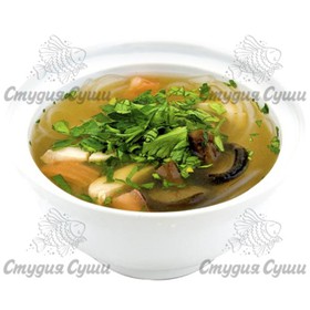 Куриный суп со стеклянной лапшой и шиита - Фото