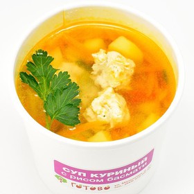 Суп куриный с рисом басмати - Фото