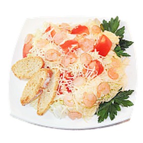 Салат Цезарь с креветками - Фото