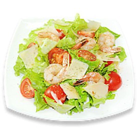 Салат с креветками и помидорами - Фото