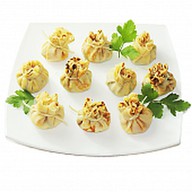 Блинные мешочки с ветчиной и сыром Фото