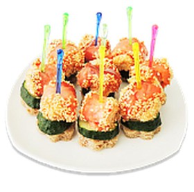 Канапе с семгой в кунжуте - Фото