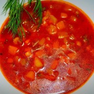 Овощной суп с красной фасолью Фото
