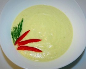 Суп-пюре из кабачков, с чесноком - Фото