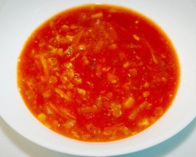 Томатный суп с чечевицей - Фото
