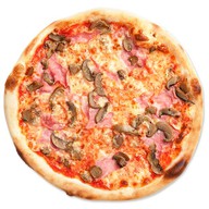 Пицца с грибами и ветчиной Фото