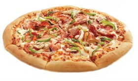 Пицца с беконом и колбасками пепперони - Фото