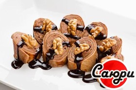 Шоколадный ролл с грецким орехом - Фото