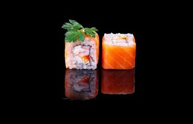 Дзен ролл с лососем и креветкой - Фото