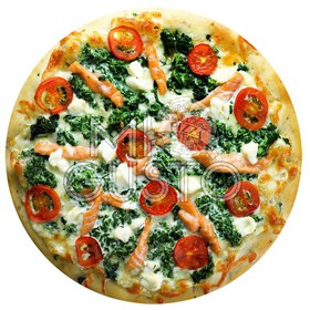 Пицца с лососем и шпинатом - Фото