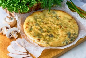 Пирог с курицей,осетинским сыром,грибами - Фото