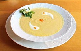Крем суп с красной икрой - Фото